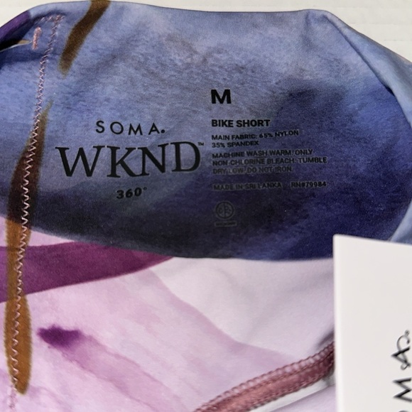 Soma WKND bike shorts size M 360 Go with the flow purple High Rise - Picture 6 of 12